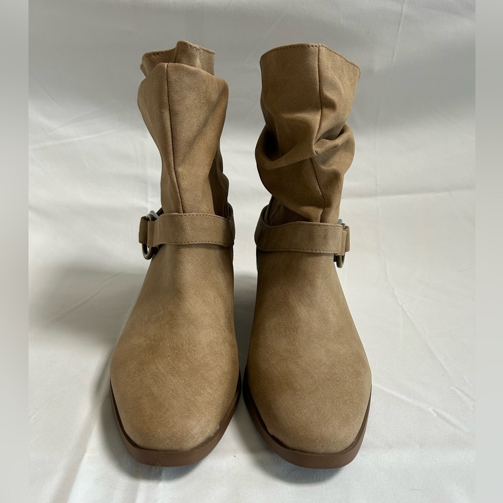Alamar Tan Ankle Boots with Buckle Detail